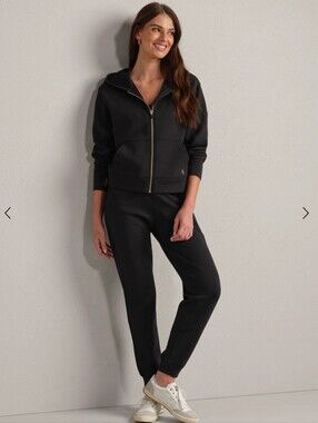 NEW! Rhone DreamGlow Full Zip Hoodie In Pure Black Heather Size XS